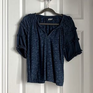 Faherty top with subtle floral print